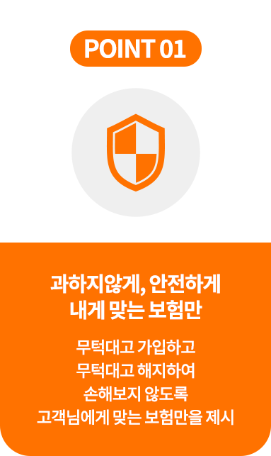 과하지않게, 안전하게 내게맞는보험만 